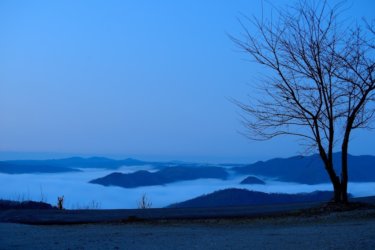 備中高梁市松原「霧の海展望の丘」の雲海 ～駐車場から徒歩０分、山間の雲海観賞場～