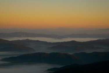 大平山から見る雲海 （高梁市） ～吉備高原にひろがる霧の海～
