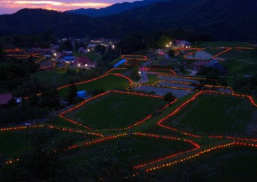 追谷地区の棚田で「たたらの灯」を見てきました。