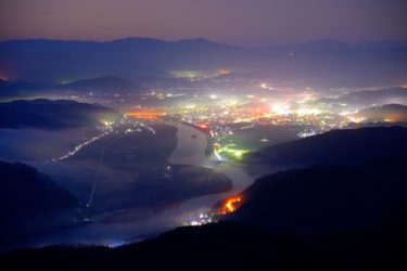 来日山から見る夜景　～雲海の名所で見る夜景と星空～