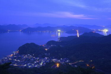 高見山展望台（広島県尾道市）で眺望と夜景を楽しんできました。